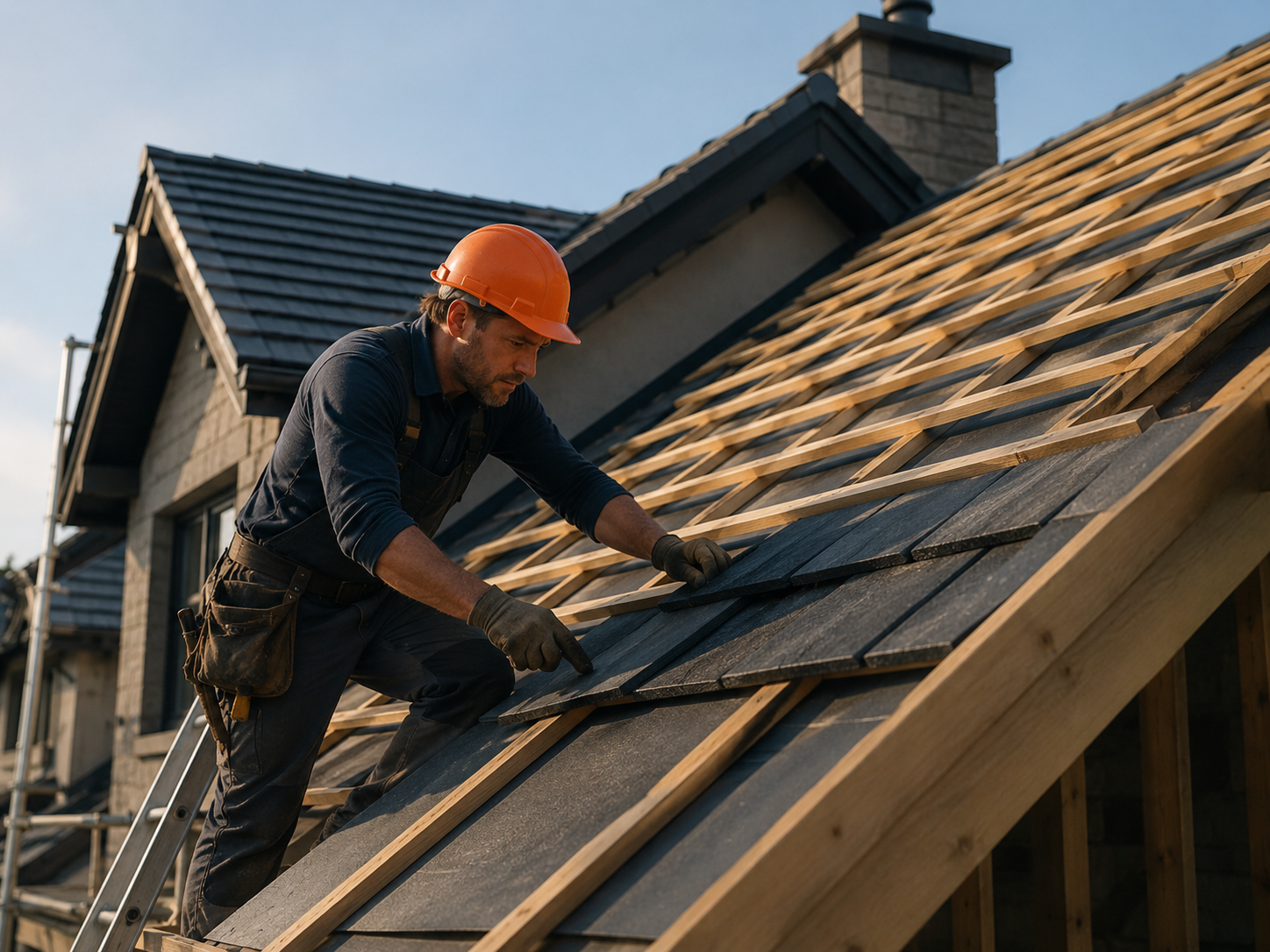 Nu Roof Tas roofer inspecting leak point on Tasmanian residential roof